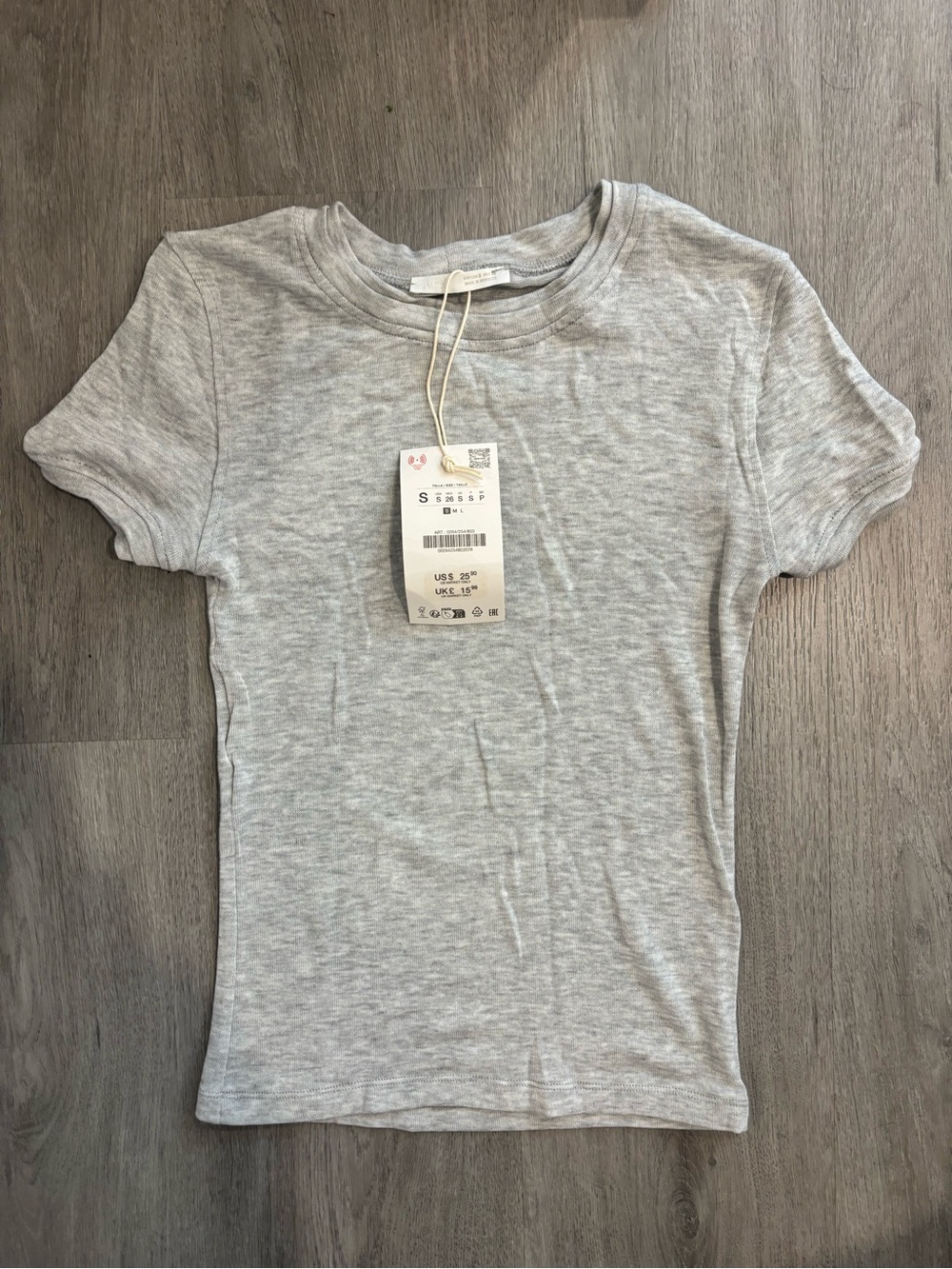 NWT Zara Light Gray Short Sleeve Tee